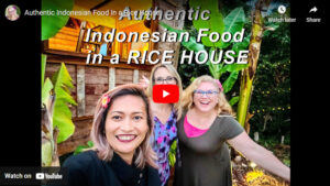 Sandi, Amy and RieRie in front of Indonesian Rice House