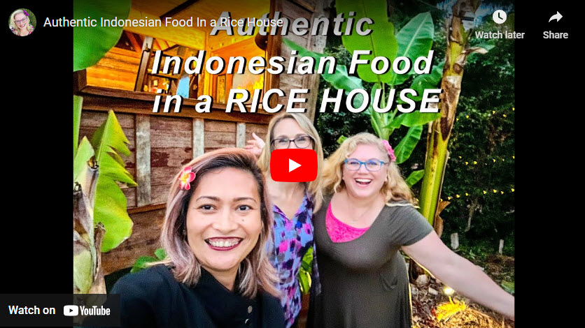 Sandi, Amy and RieRie in front of Indonesian Rice House